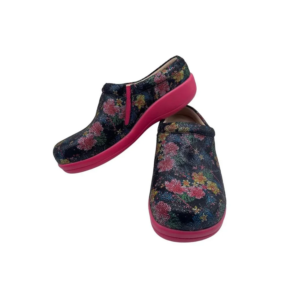 Alegria Floral slip-on Nursing Medical professional shoes women size 39 KAY-884 - Picture 4 of 9